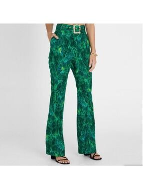 Aqua Blu Australia Victoria Hummingbird Belted Flared Pants Size Small High Rise
